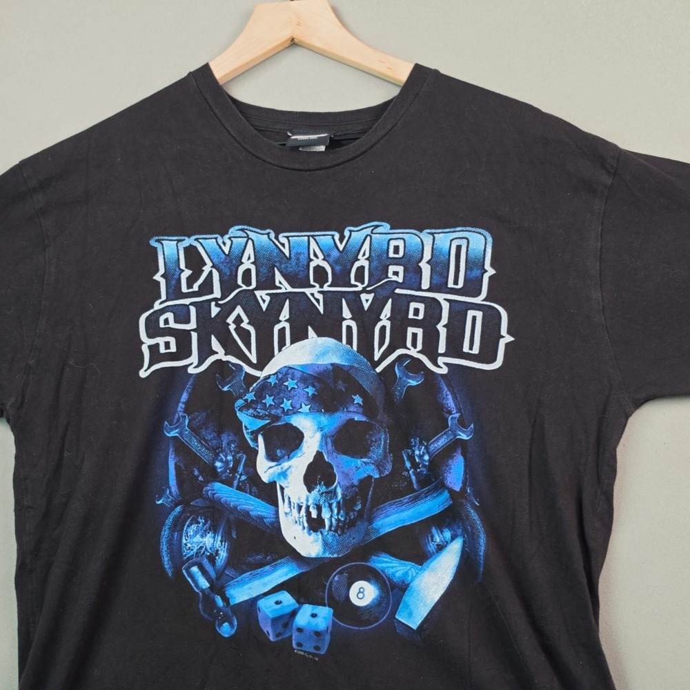 Lynyrd Skynyrd 2006 Winterland Skull Crossbones Band Tee Large Black Rock Shirt